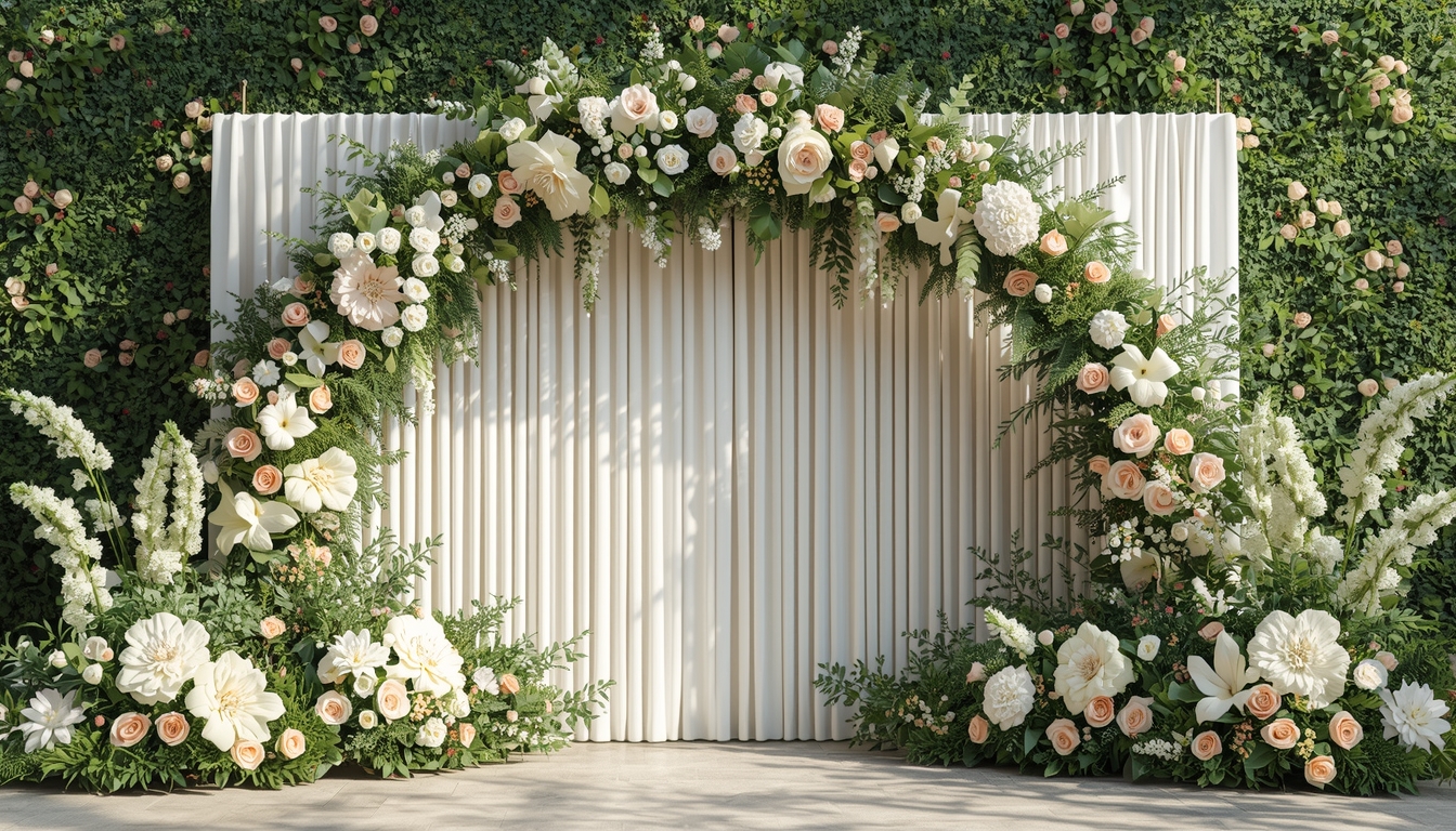 Kholvexxthun wedding event backdrop with floral arch